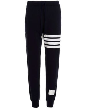 Thom Browne Joggers With 4-Bar Stripe - Blue