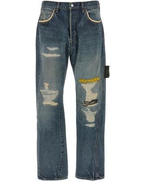 Undercover Bestickte Jeans - Blau