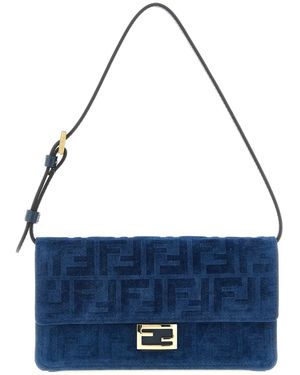 Fendi 'baguette' Wallet On Chain - Blue