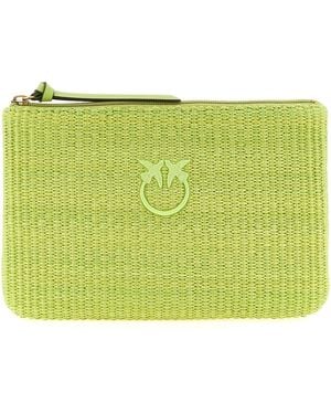 Pinko Raffia Clutch - Green