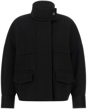 Alberto Biani 'loro Piana' Wool Bomber Jacket - Black