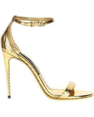 Dolce & Gabbana 'Laminated Python' Sandal - Metallic