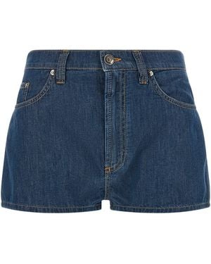 Versace Chambray-Denim-Shorts Mit Medusa-Detail - Blau