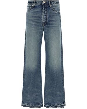GALLERY DEPT. Jeans With Embroidered Safety Pin Detail - Blue