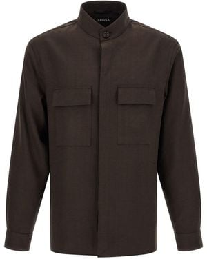 ZEGNA 'oasi Lino' Overshirt - Black