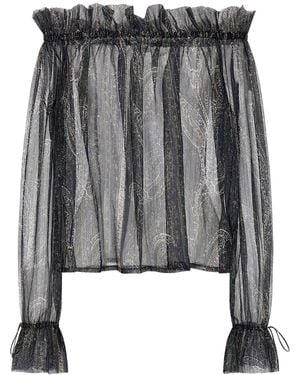 Saint Laurent Lurex Blouse - Black