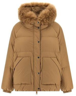 Army by Yves Salomon Fur Insert Down Jacket - Natural