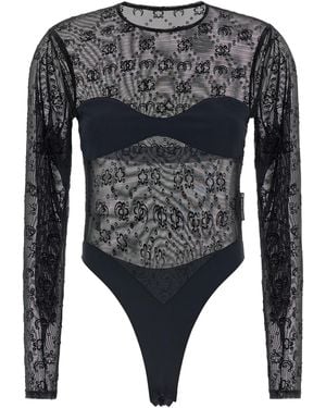 Marine Serre 'moonogram' Bodysuit - Grey