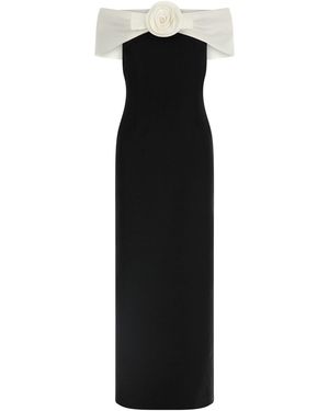 Self-Portrait 'black Crêpe Flower Maxi' Dress