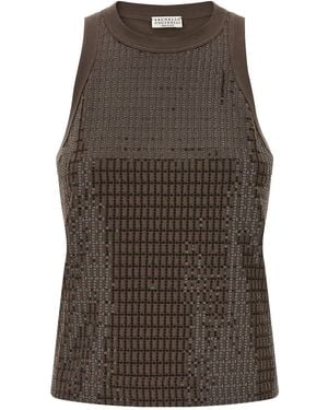 Brunello Cucinelli Cotton Tank Tops - Brown