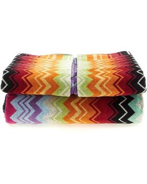 Missoni Set Asciugamani Con Motivo Chevron - Rosso