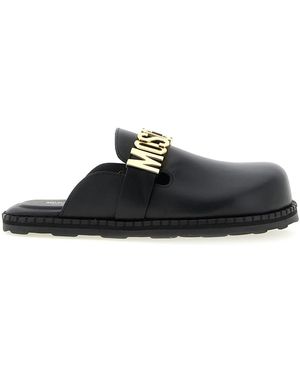 Moschino Leather Sabots - Black