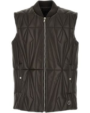 Rick Owens Lamb Leather Sleeveless Jacket Clothing - Black