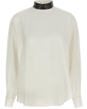 Brunello Cucinelli Seidenbluse - Weiß