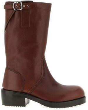 Dries Van Noten Stivale 'Biker' - Marrone