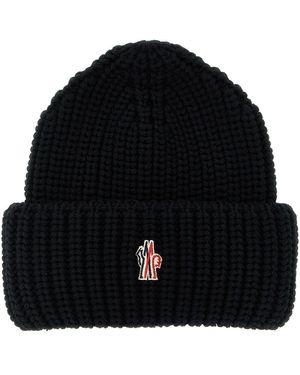 Moncler Logo Patch Beanie - Black