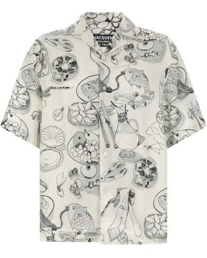 Jacquemus La Chemise Cocktail Shirt With Graphic Print - White
