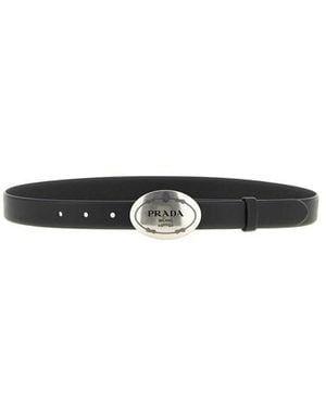Prada Cintura Con Fibbia Ovale - Nero