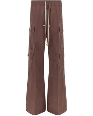 Rick Owens Cargobelas Trousers With Exposed Zipper - Brown