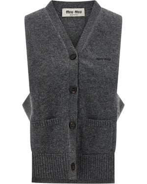 Miu Miu Cardigan Vest - Grey