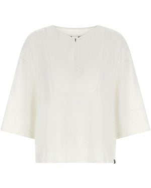 Max Mara V-Neck Blouse With Plastron - White
