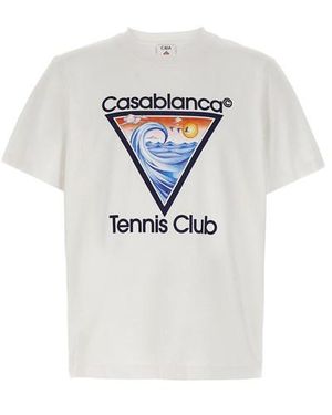 CASABLANCA T-shirt stampa 'Tennis Club' - Grigio
