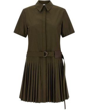 Loewe Pleated Chemisier Dress - Green