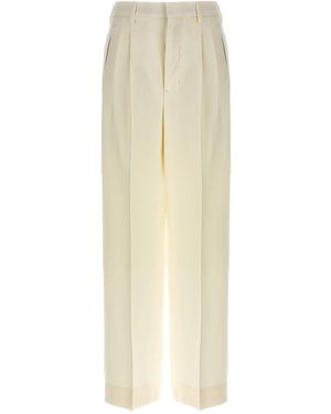 Ami Paris Tailored Wool Trousers With Front Pleats - White