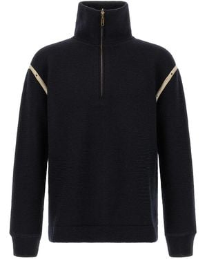 Maison Margiela Pullover Mit Denim-Aufnäher - Schwarz