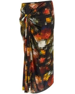 Dries Van Noten Gonna 'Suma Bis' Con Drappeggio - Nero