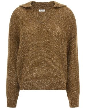 Brunello Cucinelli 'dazzling' Polo Shirt - Green