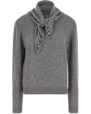 Prada Jewel Bandana Jumper - Grey