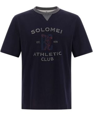 Brunello Cucinelli 'solomei Athletic Club' T-shirt - Blue