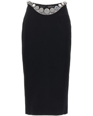 David Koma 'Puffer Circle Embroidery' Skirt - Black