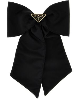 Prada Haarspange Aus Re-Nylon - Schwarz