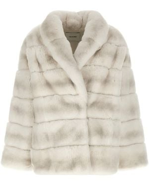 Yves Salomon Quilted Fur Coat - Natural