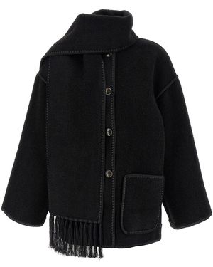 TOTEME 'embroidered Scarf Jacket Harvest' Coat - Black