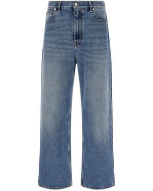Fendi 'ff' Patch Jeans Saddlery - Blue