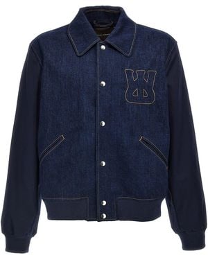 Wales Bonner 'the Echo Denim Varsity' Jacket - Blue