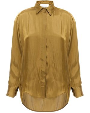 Nude Satin Shirt - Green