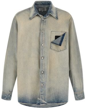 MM6 by Maison Margiela 'numeric Signature Mm6' Denim Shirt - Grey
