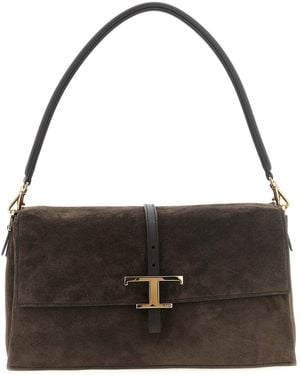 Tod's 'Flap T Timeless' Shoulder Bag - Black