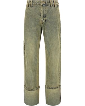 Entire studios 'cuff Surface Wave' Jeans - Green