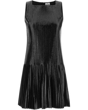 Courreges Abito Con Pieghe - Nero