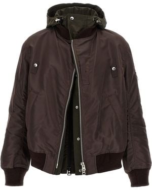 Sacai Hooded Bomber Jacket - Brown