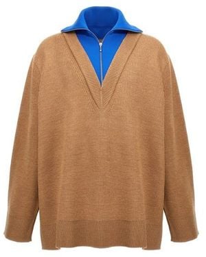 Jil Sander Maglione inserto half zip - Arancione
