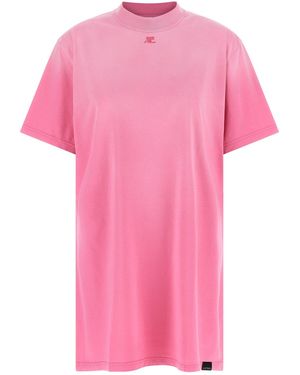 Courreges 'solarized T-shirt' Dress - Pink