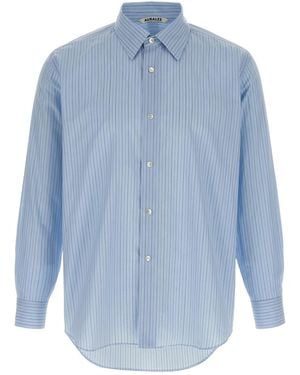 AURALEE Hemd "Suvin High Count Cloth Stripe" - Blau