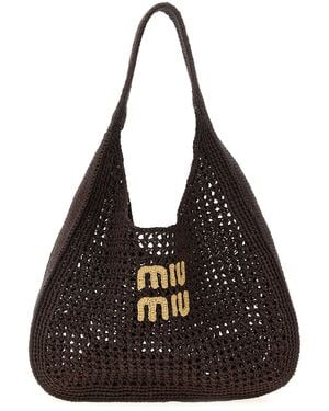 Miu Miu Croquet Shoulder Bag - Black