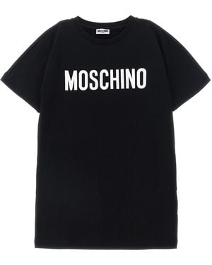 Moschino Logo Print Dress - Black